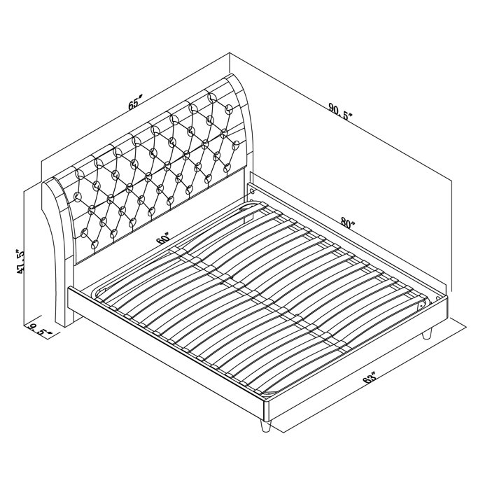 Orren Ellis Hailee Solid Wood and Upholstered Low Profile Platform Bed & Reviews Wayfair